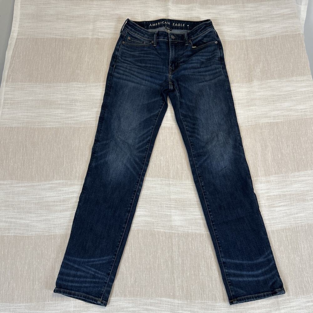 American Eagle Men's Airflex + 30x34 Original Straight Blue‎ Jeans Whiskering